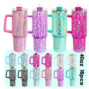 NEW Leopard Print Tumbler- Hot Pink Only